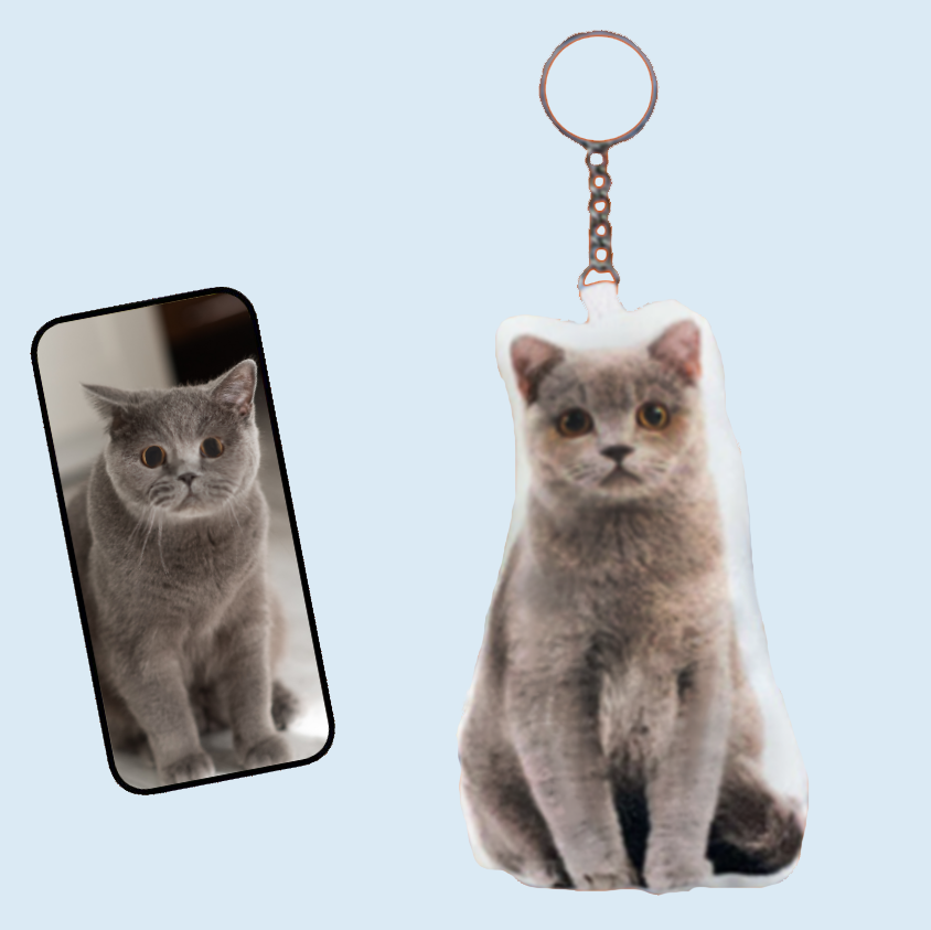 Custom Photo Pillow Keychain  Cute Stuffed Irregular Shaped Keychain
