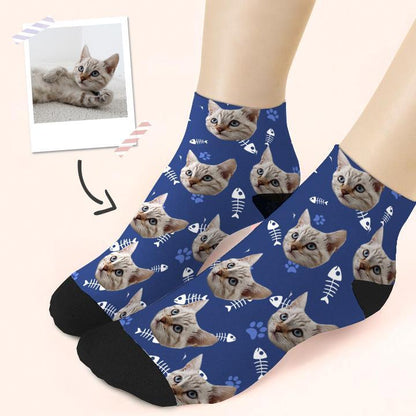 Custom Quarter Socks Cat