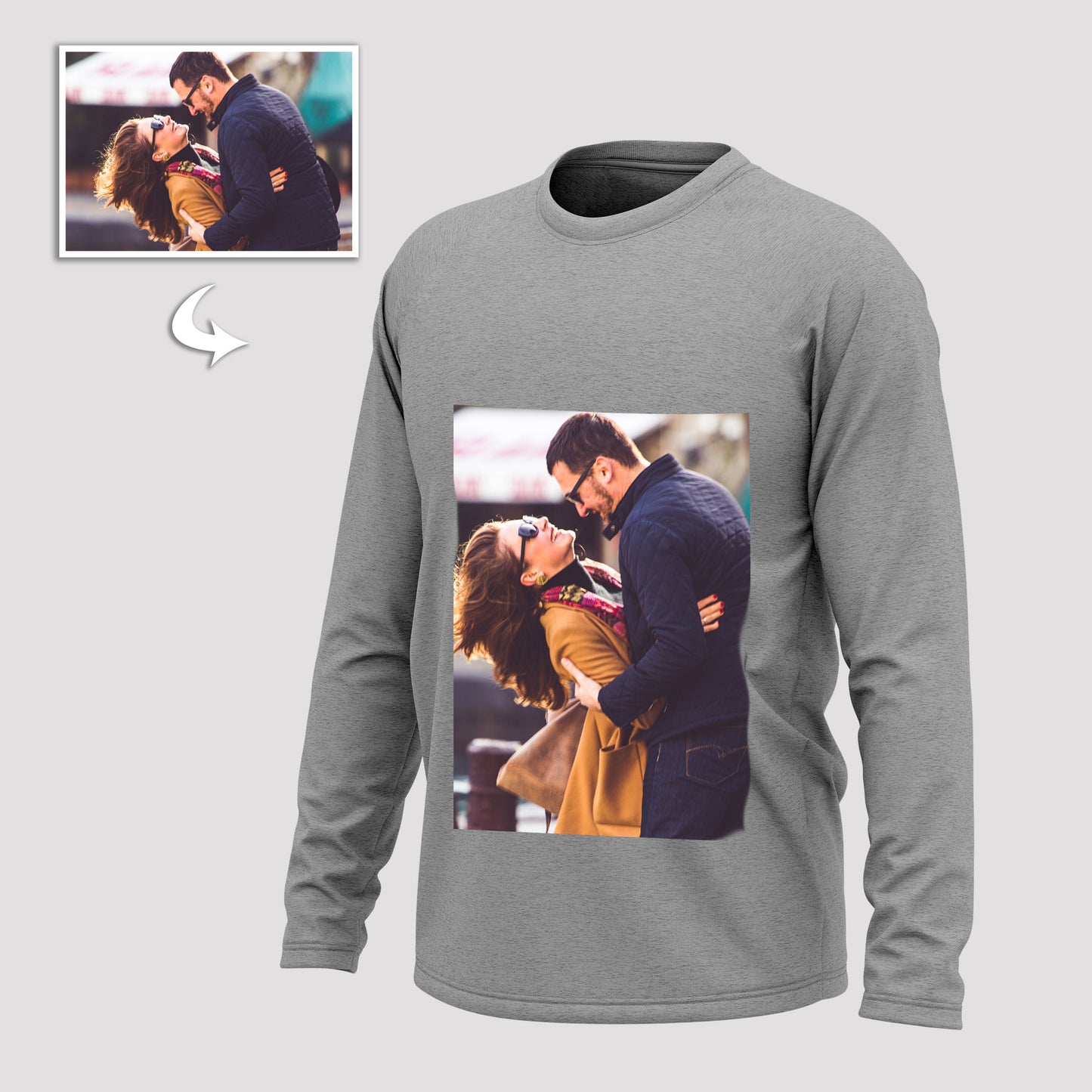 Custom Photo Men's Long Sleeve T-Shirt Cotton T-shirt