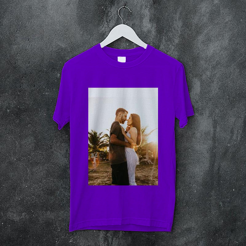 Custom Photo Men's Cotton T-shirt Short Sleeve T-shirt With Pictures