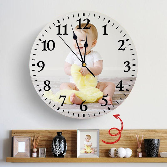 Custom Photo Wall Clock Keepsake Gift Normal Numbers