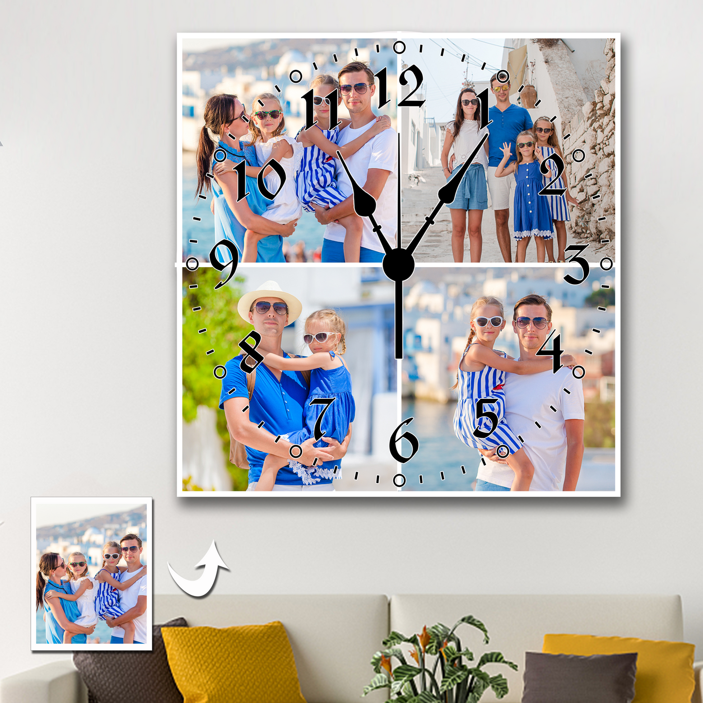 Personalized Clock Square Custom Wall Clock With Photo