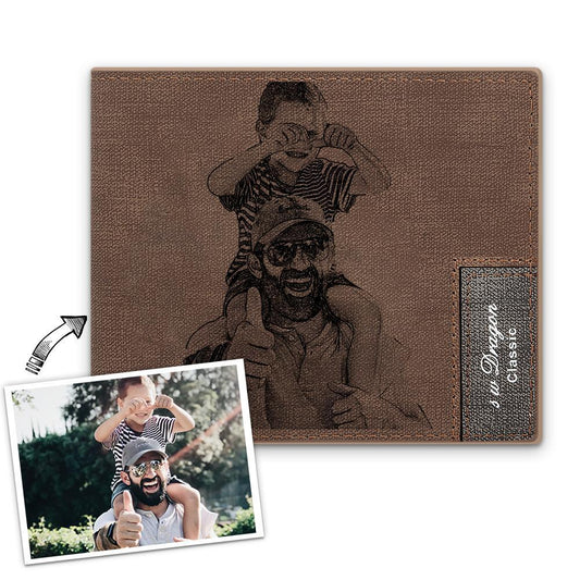 Anniversaries Gift Bifold Custom Photo Wallet Coffee Color - faceonboxer
