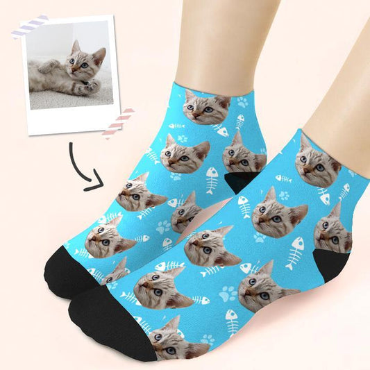 Custom Quarter Socks Cat