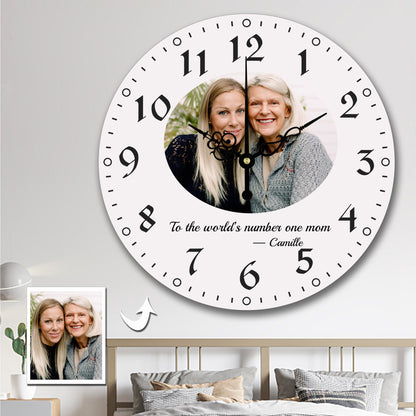 Custom Wall Clock With Photo Round Clock Elegant Style