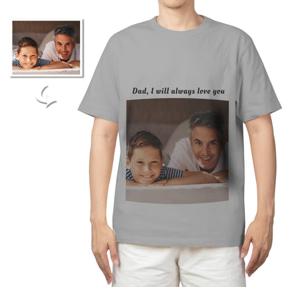 Custom Photo Cotton T-shirt Short Sleeve T-shirt For Father's Day