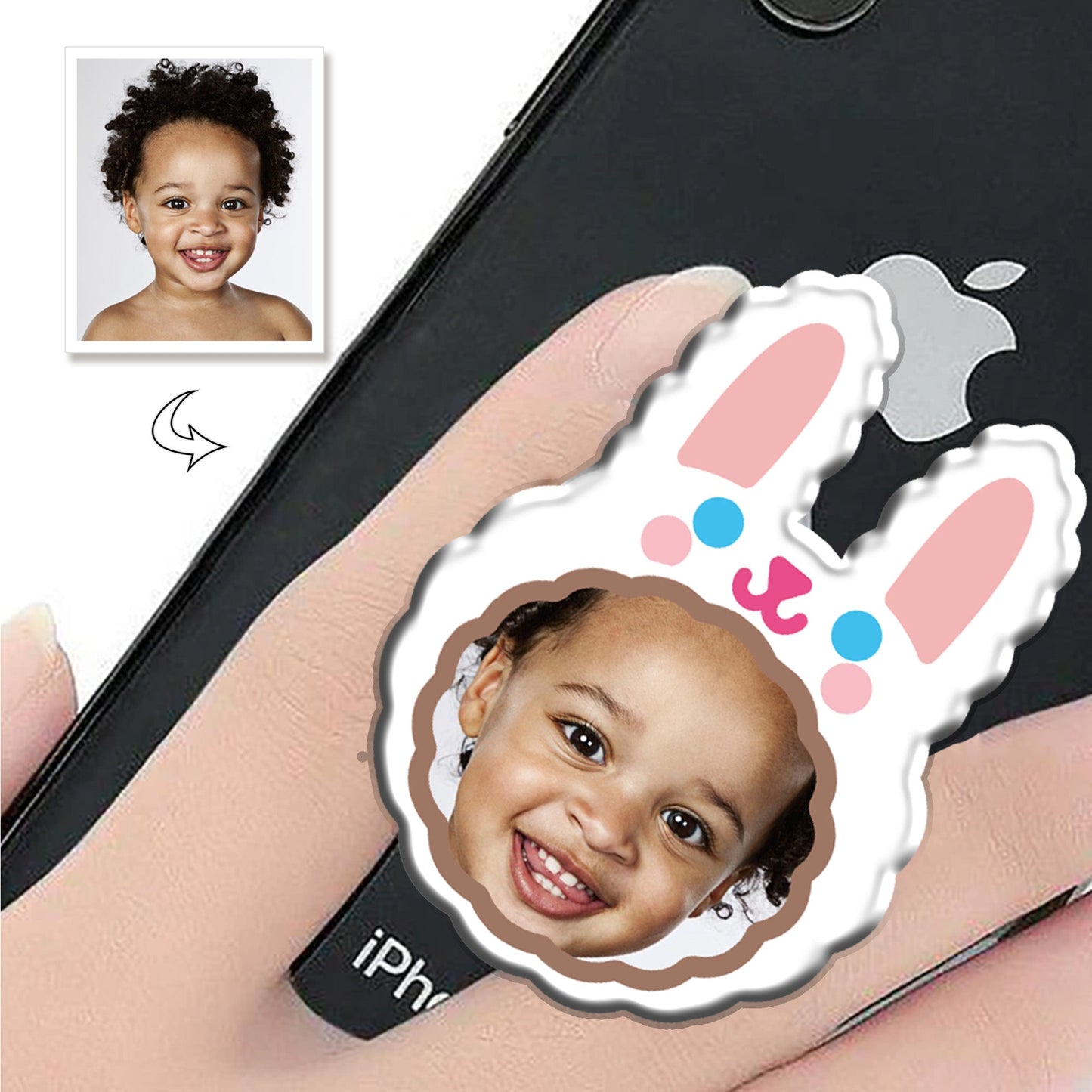 Custom Photo Phone Grip Shaped Acrylic Personalized Photo Phone Holder