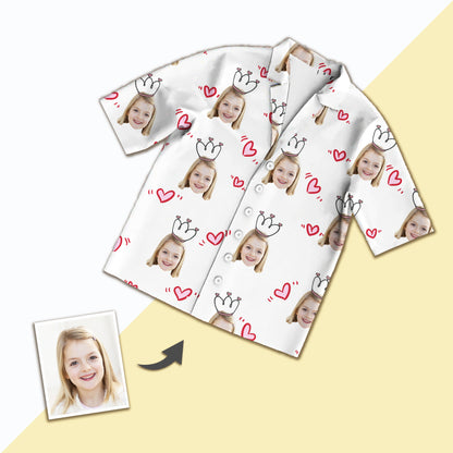 Custom Photo Short Face Pajamas, Nightwear For Girls