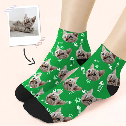 Custom Quarter Socks Cat