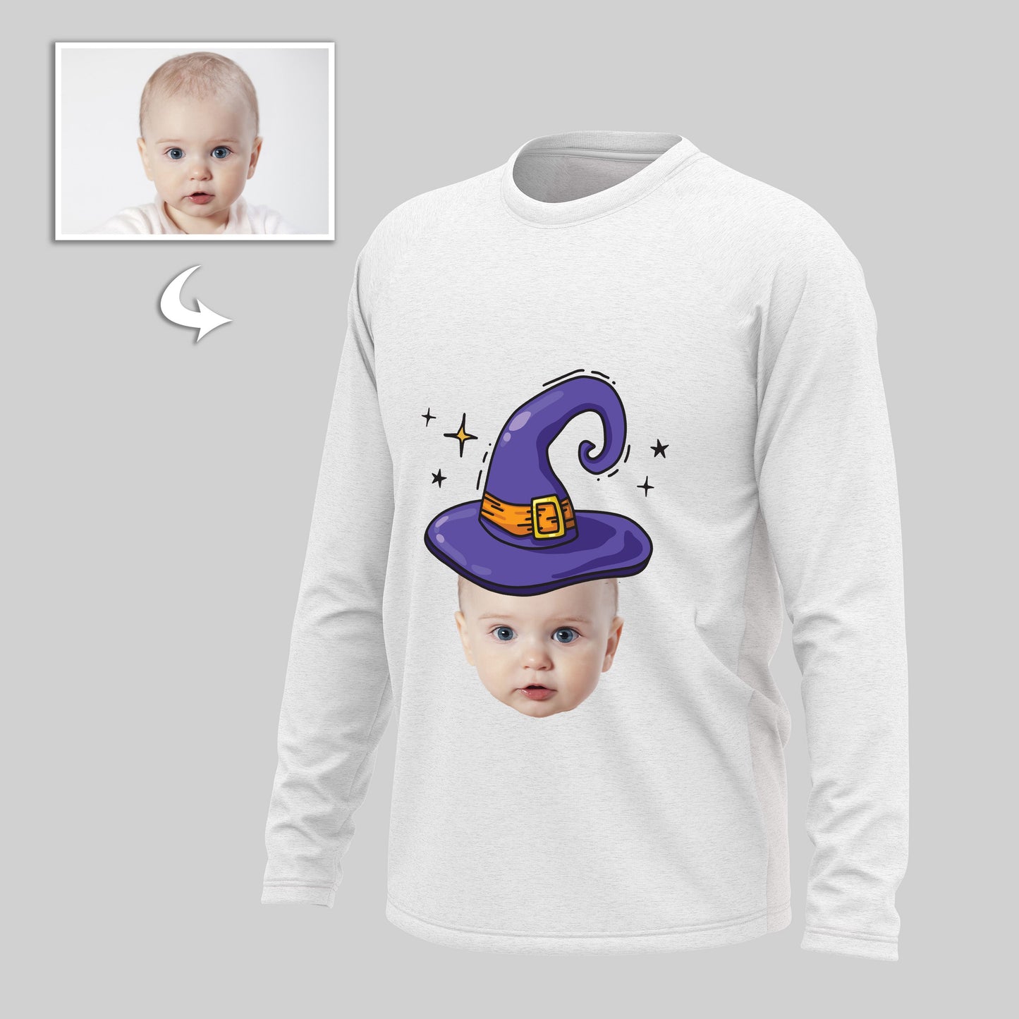 Custom Photo  Cotton Long Sleeve Shirts For Halloween