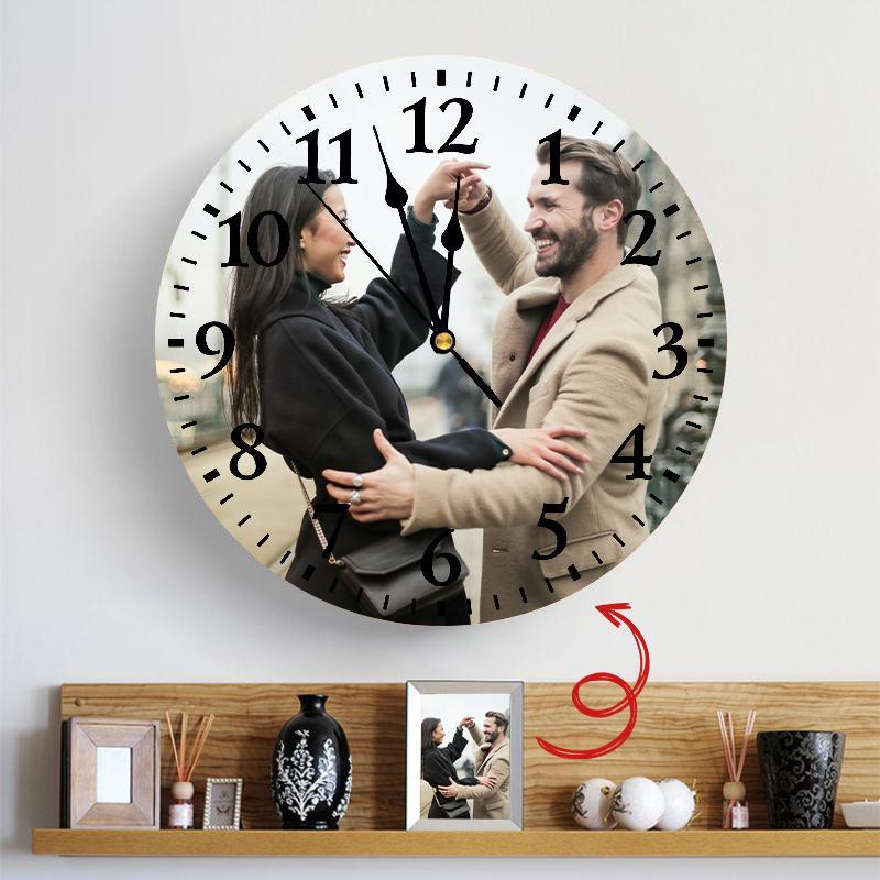 Custom Photo Wall Clock Keepsake Gift Normal Numbers