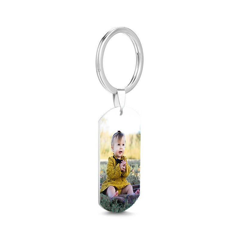 Gifts Photo Tag Key Chain With Engraving Stainless Steel