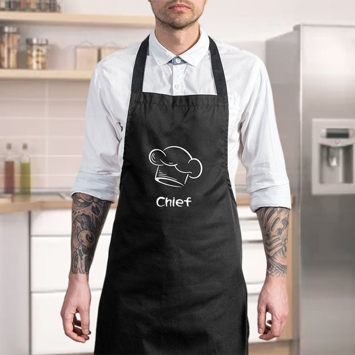 Custom Kitchen Cooking Apron with Your Name, Chef and Five Stars