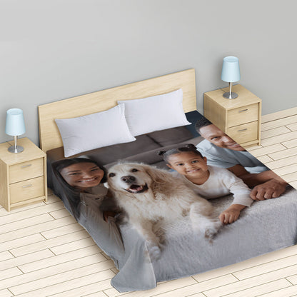 Custom Bedding Sheet with Photo Personalized Soft Flat Bed Sheet