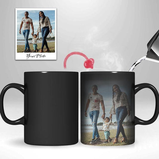Personalized Custom Photo Mugs - Magic Heat Color Changing Coffee Mugs - faceonboxer