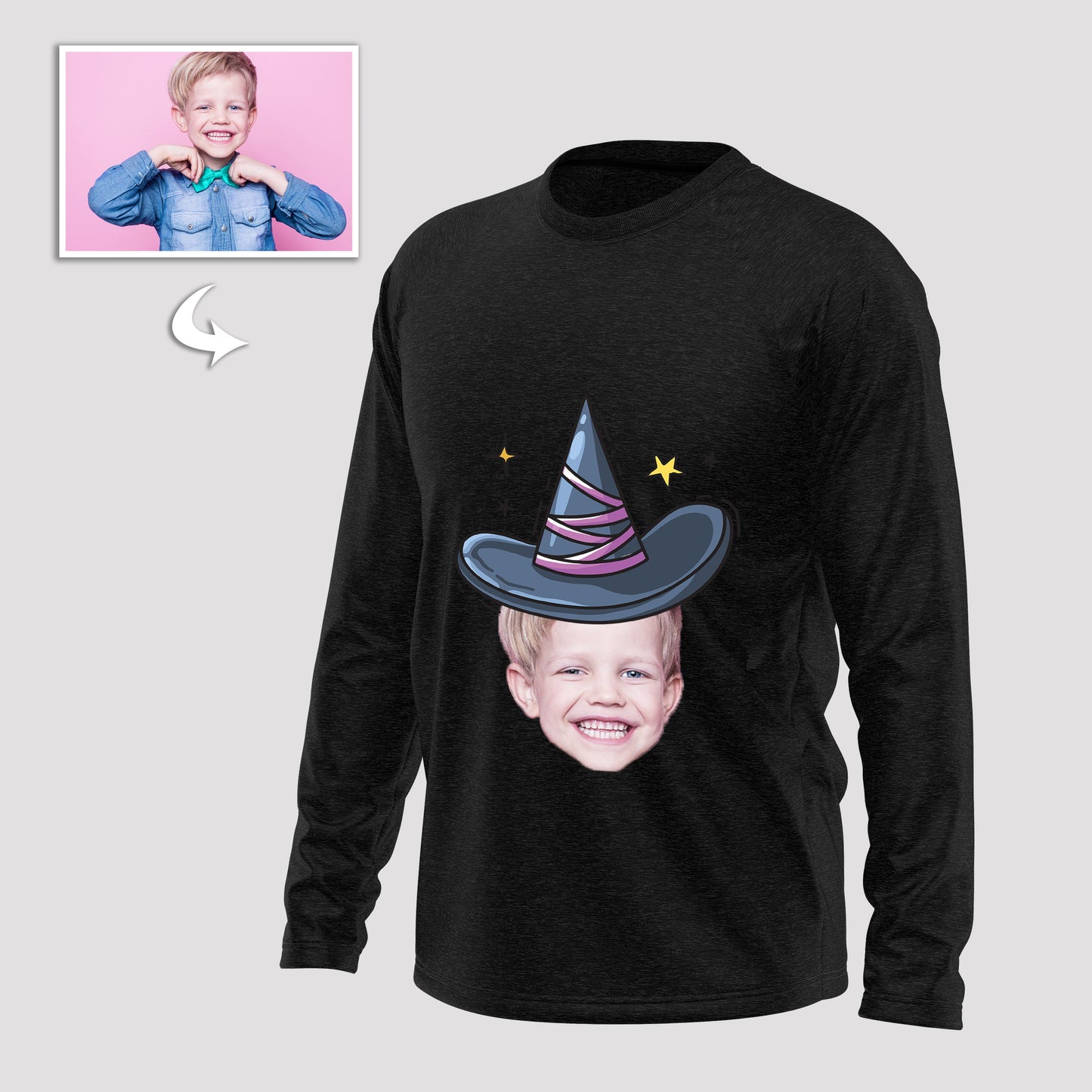 Custom Photo  Cotton Long Sleeve Shirts For Halloween