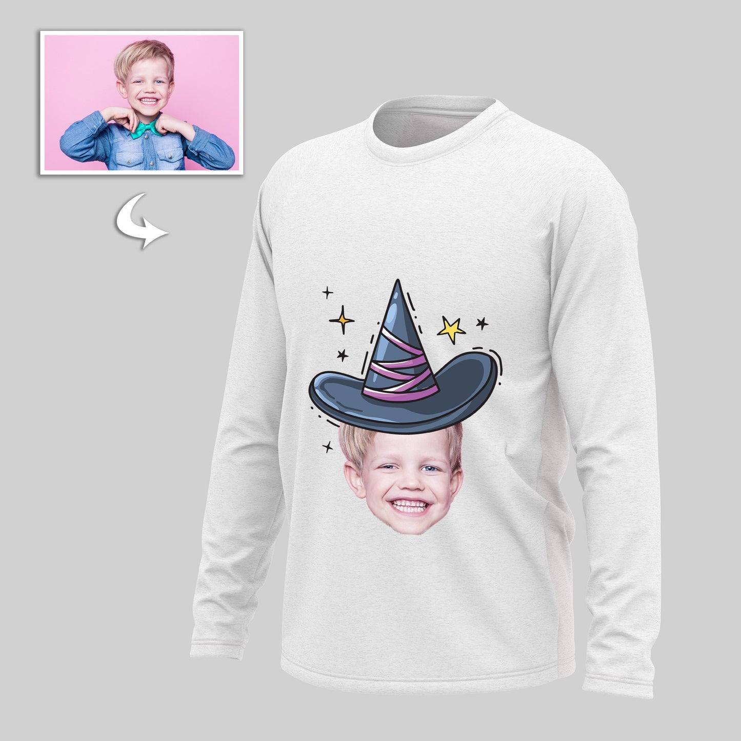 Custom Photo  Cotton Long Sleeve Shirts For Halloween