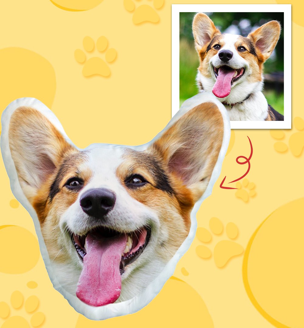 Custom Pet Photo Pillow Custom Pet Face Pillow Best Personalized Gift - New - faceonboxer