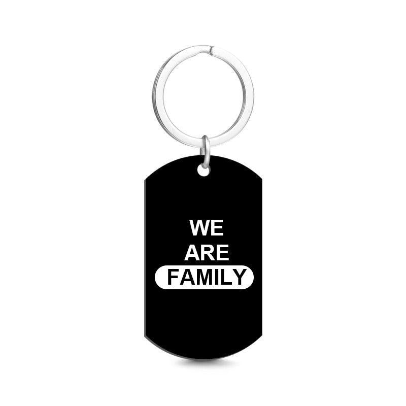 Photo Engraved Tag Key Chain With Engraving Black