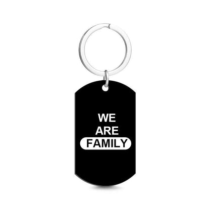Photo Engraved Tag Key Chain With Engraving Black