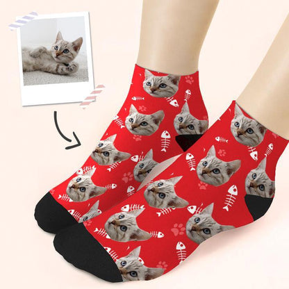 Custom Quarter Socks Cat