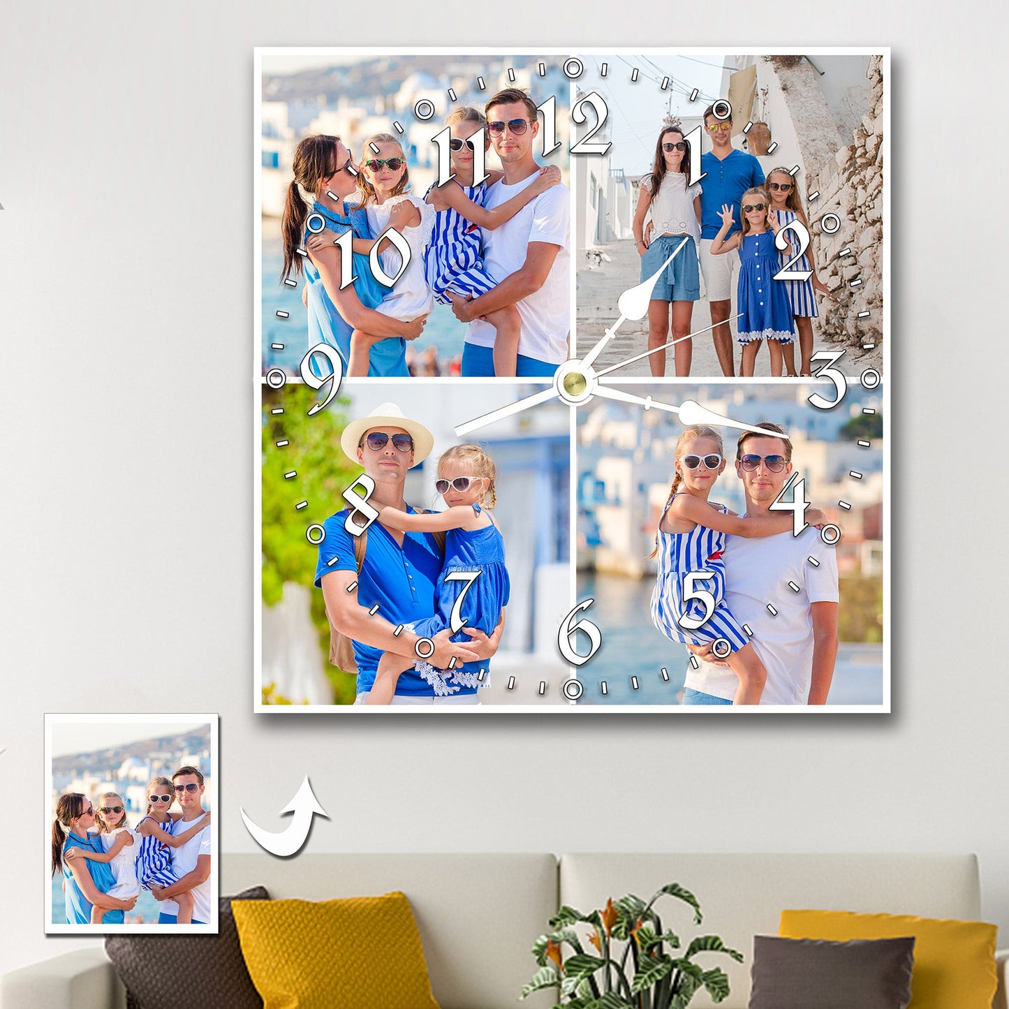 Personalized Clock Square Custom Wall Clock With Photo