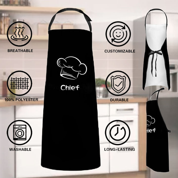 Custom Kitchen Cooking Apron with Your Name, Chef and Five Stars