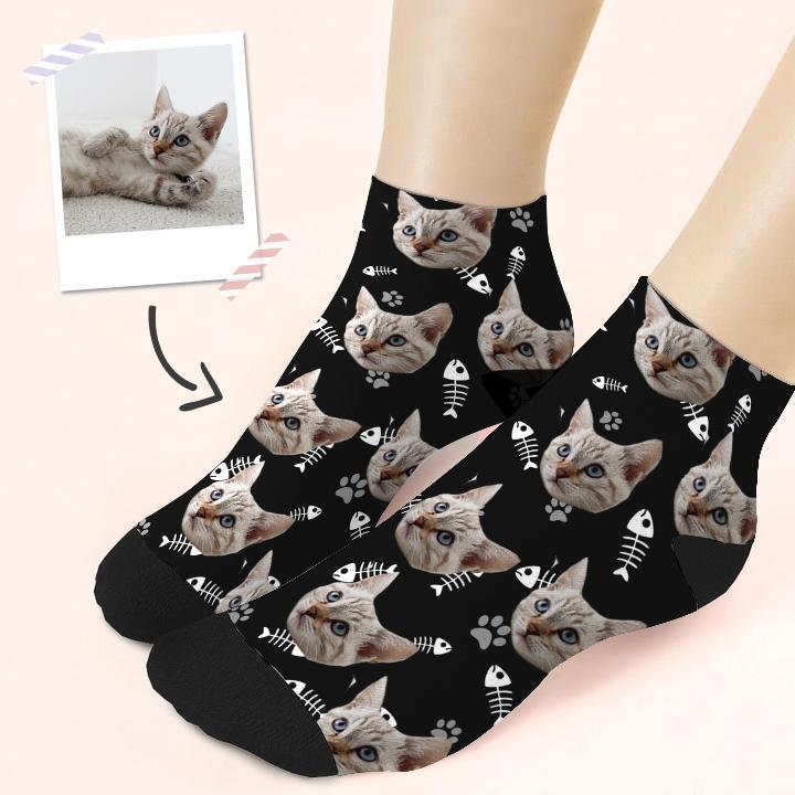 Custom Quarter Socks Cat