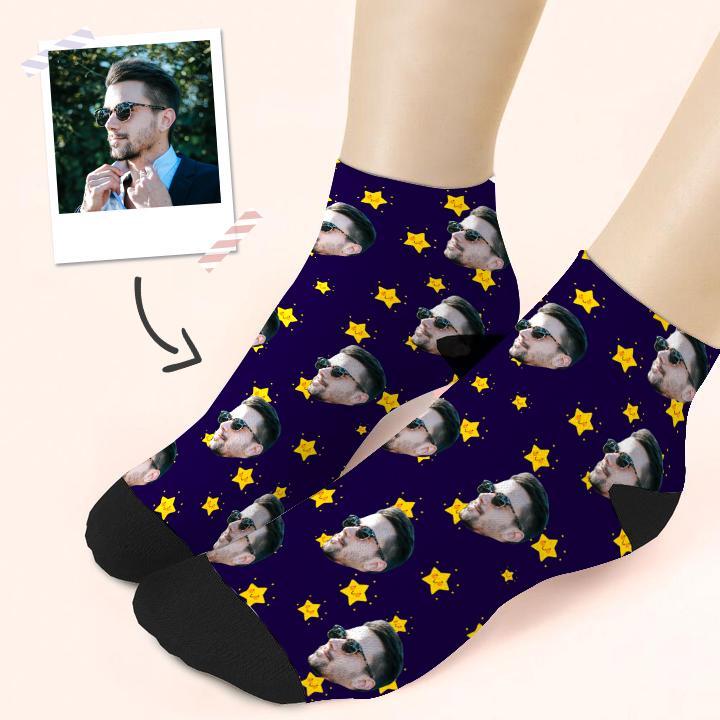 Custom Quarter Star Face Socks