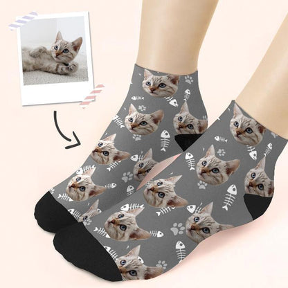 Custom Quarter Socks Cat