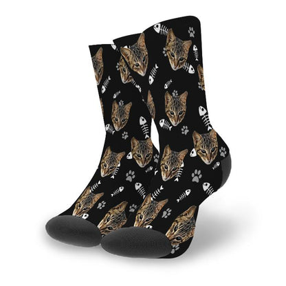 Custom Cat Socks with 3D Preview