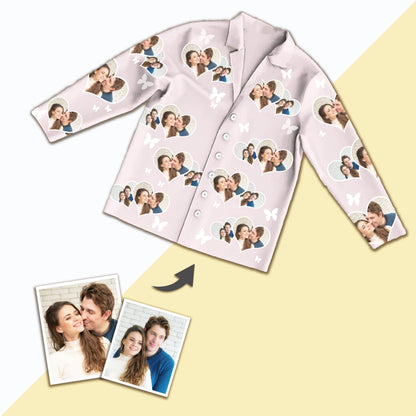 Custom Photo Pajamas, Unique Gifts Nightwear, Unisex Light Pink Pajama