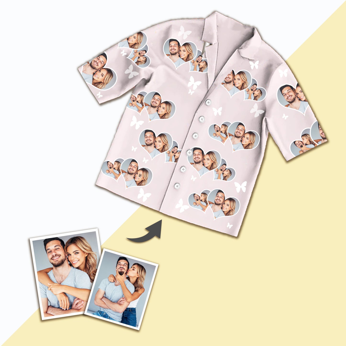 Custom Photo Short Face Pajamas, Unique Gifts Nightwear, Unisex