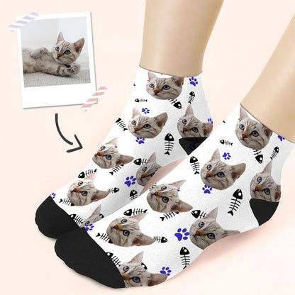 Custom Quarter Socks Cat