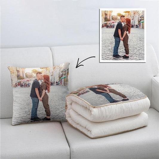 Custom Photo Soft Throw Pillow for Couple