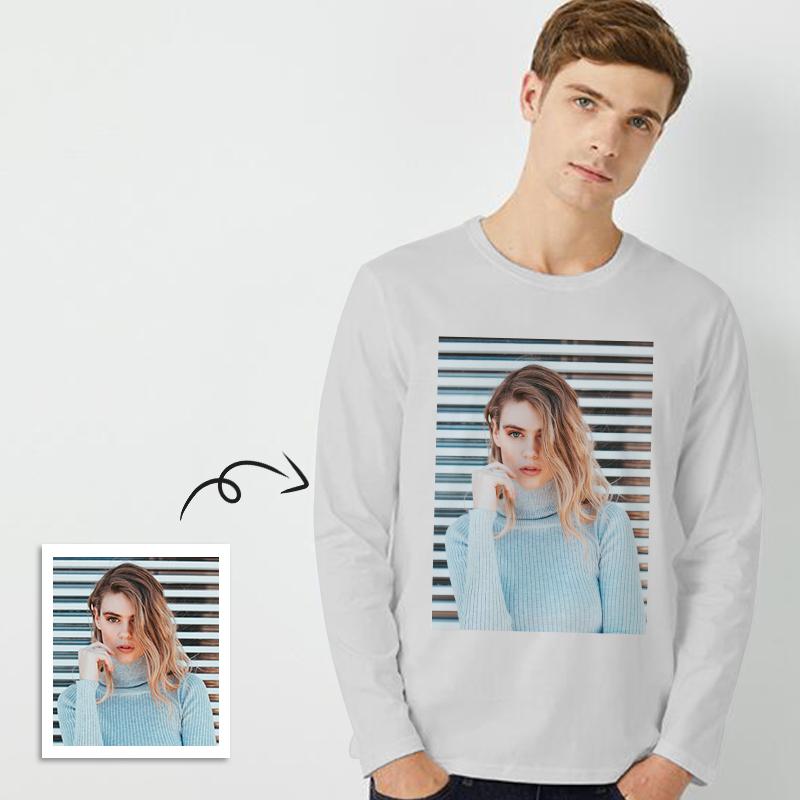 Custom Photo Men's Long Sleeve T-Shirt Cotton T-shirt