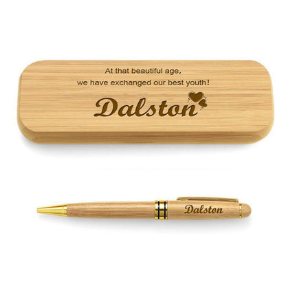 Personalized Wood Pen Set - Engraved Pen Set With Wooden Box Gift For Her/Him