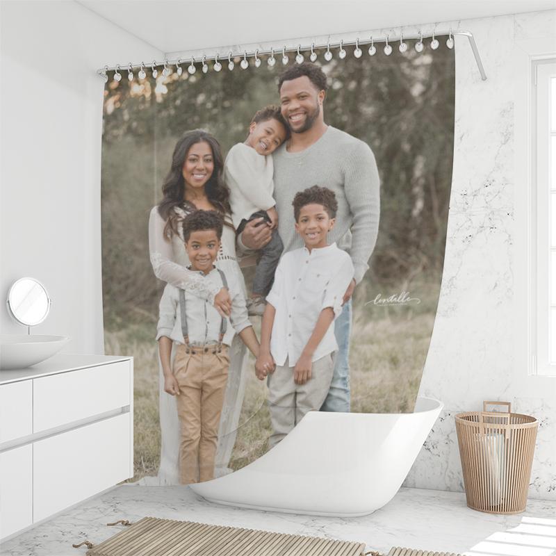 Photo Custom Shower Curtain Unique Gift for Family