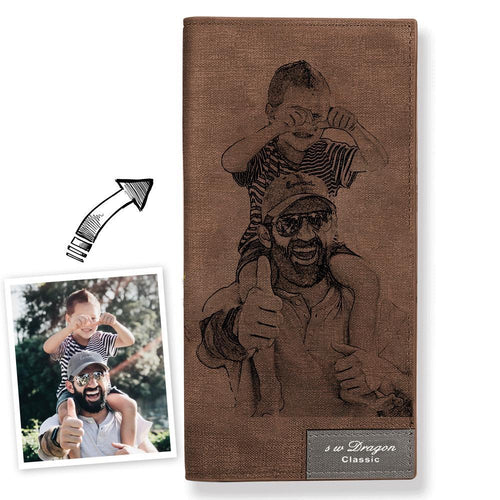 Custom Photo Wallet | Bifold Long Style Wallet-Coffee - faceonboxer