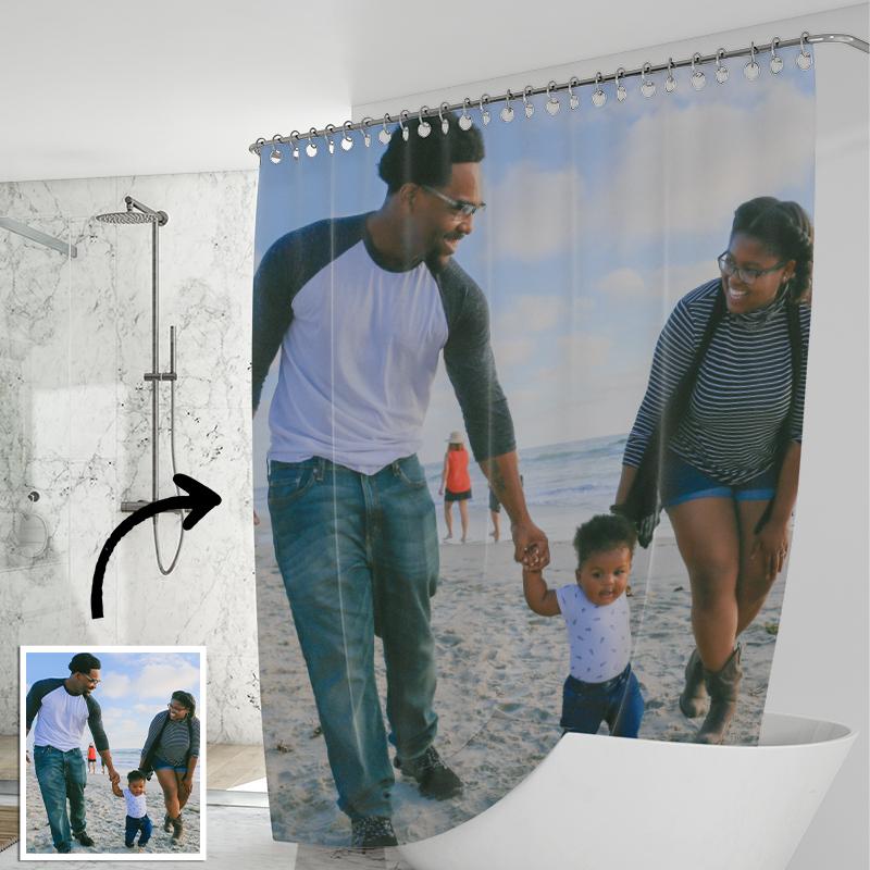 Photo Custom Shower Curtain Unique Gift for Family
