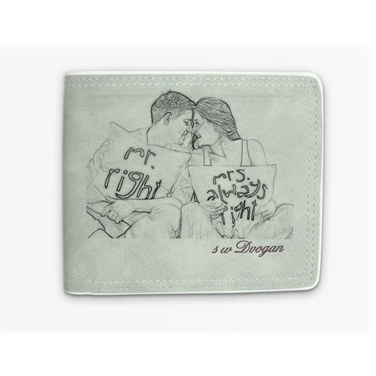 Birthday Gifts Men's Custom Photo Wallet - I'm Glad To Accompany My Soulmate - faceonboxer