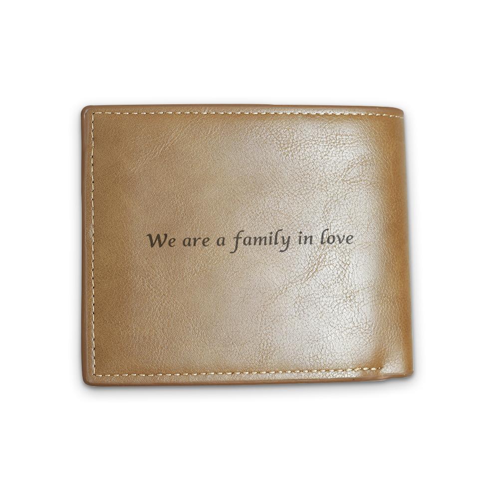 Meaningful Gifts Men's Custom Photo Wallet - Brown Leather - faceonboxer