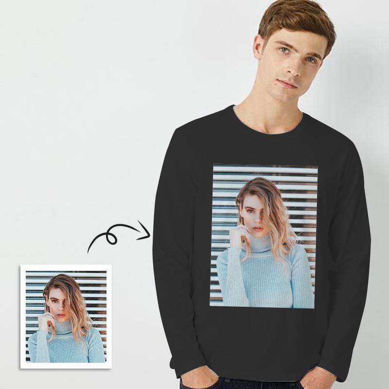 Custom Photo Men's Long Sleeve T-Shirt Cotton T-shirt