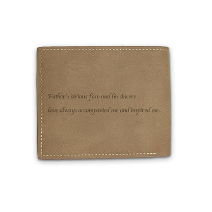 Memorable Gift Men's Custom Photo Wallet - Brown Leather - faceonboxer