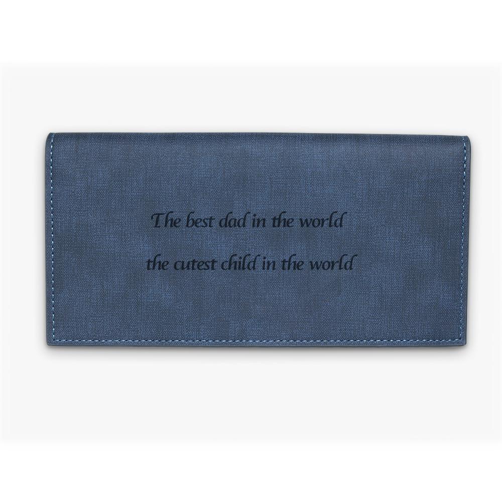 Memorable Gift for Custom Photo Wallet | Bifold Long Style Wallet-Blue - faceonboxer