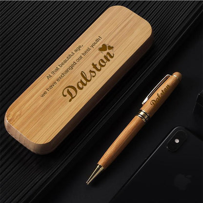 Personalized Wood Pen Set - Engraved Pen Set With Wooden Box Gift For Her/Him