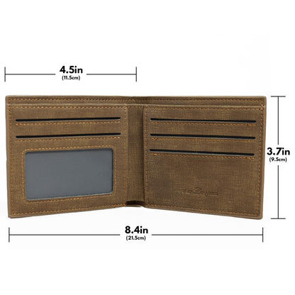 Men's Bifold Custom Photo Wallet Light Coffee Color - faceonboxer