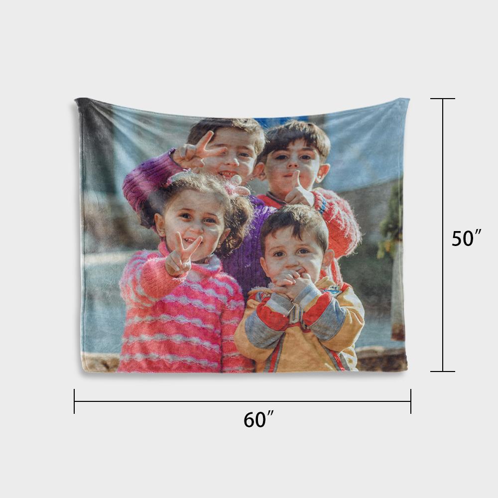 Custom Family Photo Tapestry Short Plush Wall Decor Hanging Painting - faceonboxer