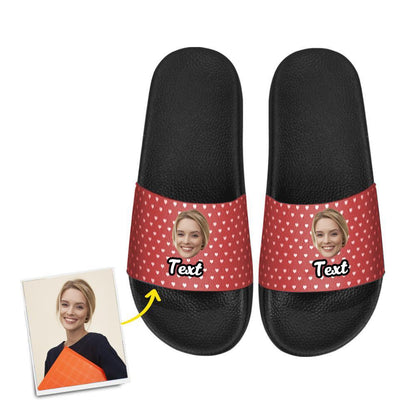 Custom Face Photo Women's Slide Sandals With Name - faceonboxer