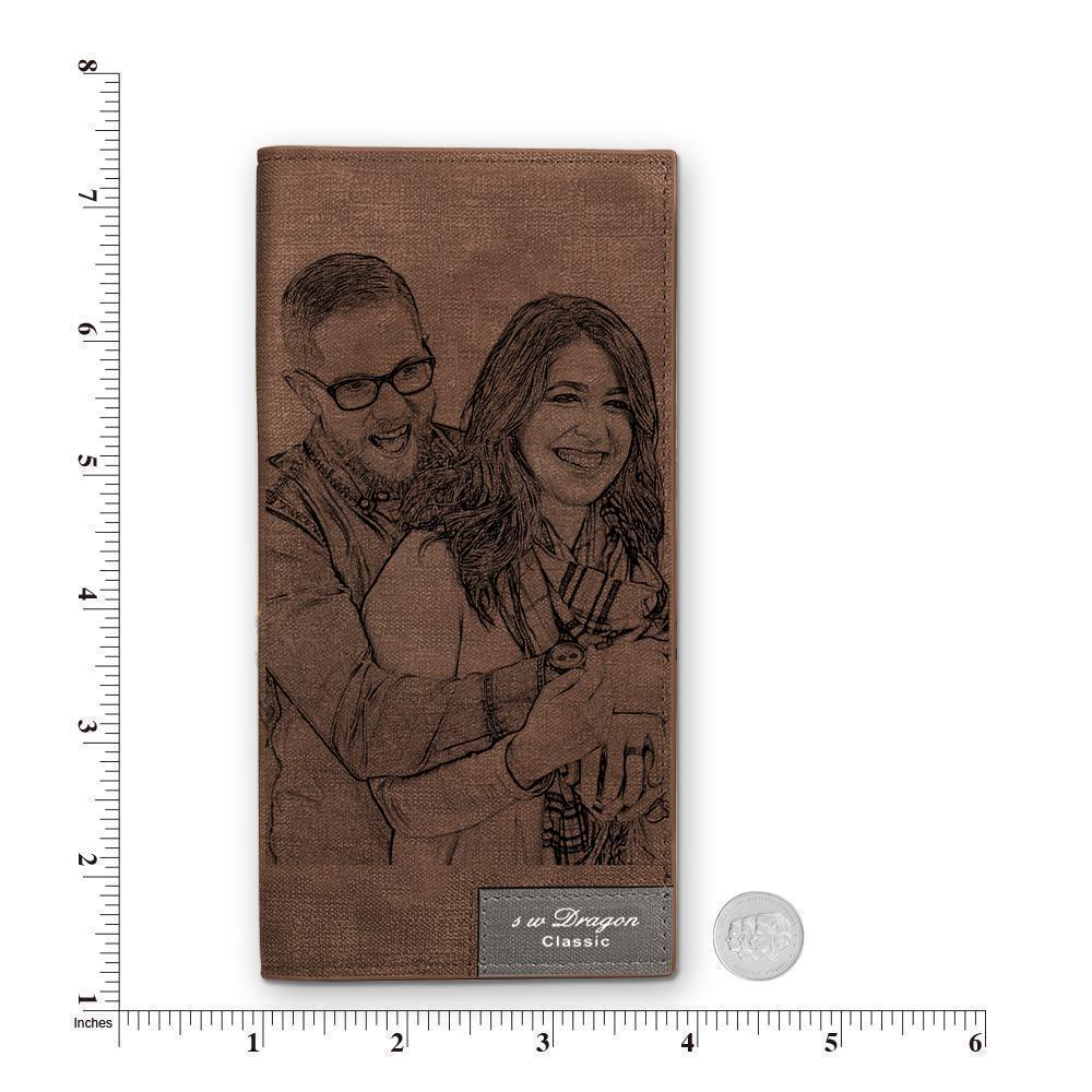 Custom Photo Wallet | Bifold Long Style Wallet-Coffee - faceonboxer